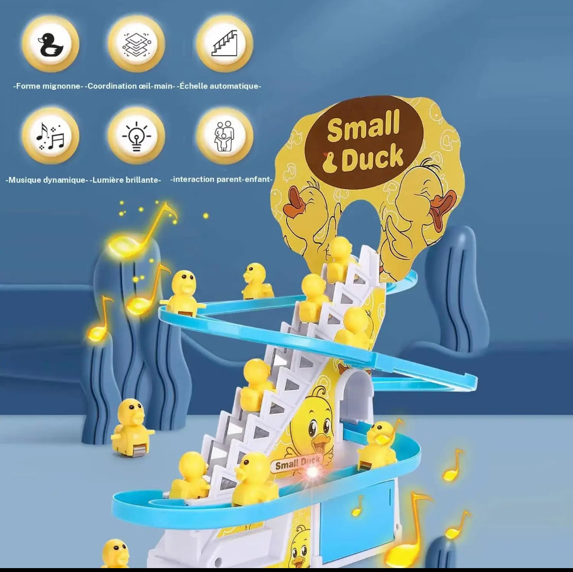 🦆 Jouet d’escalade petits canards | Circuit de course électrique avec lumières et musique – Jeupourtoi™