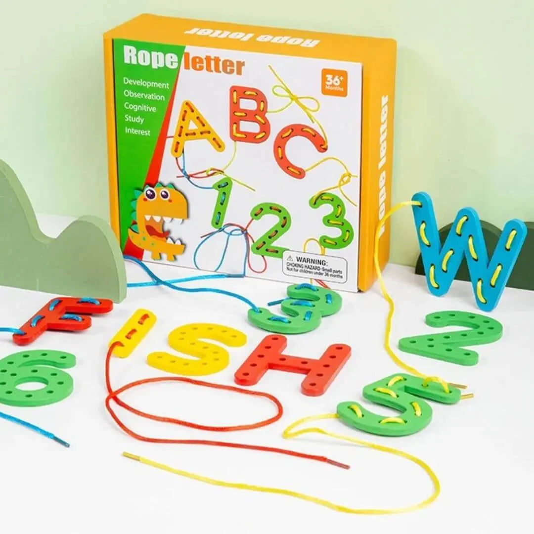 Jeu en bois Montessori - Rope Letter Jeuxpourtoi™