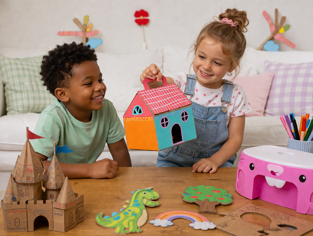 Maison en carton enfant : le tuto pas à pas