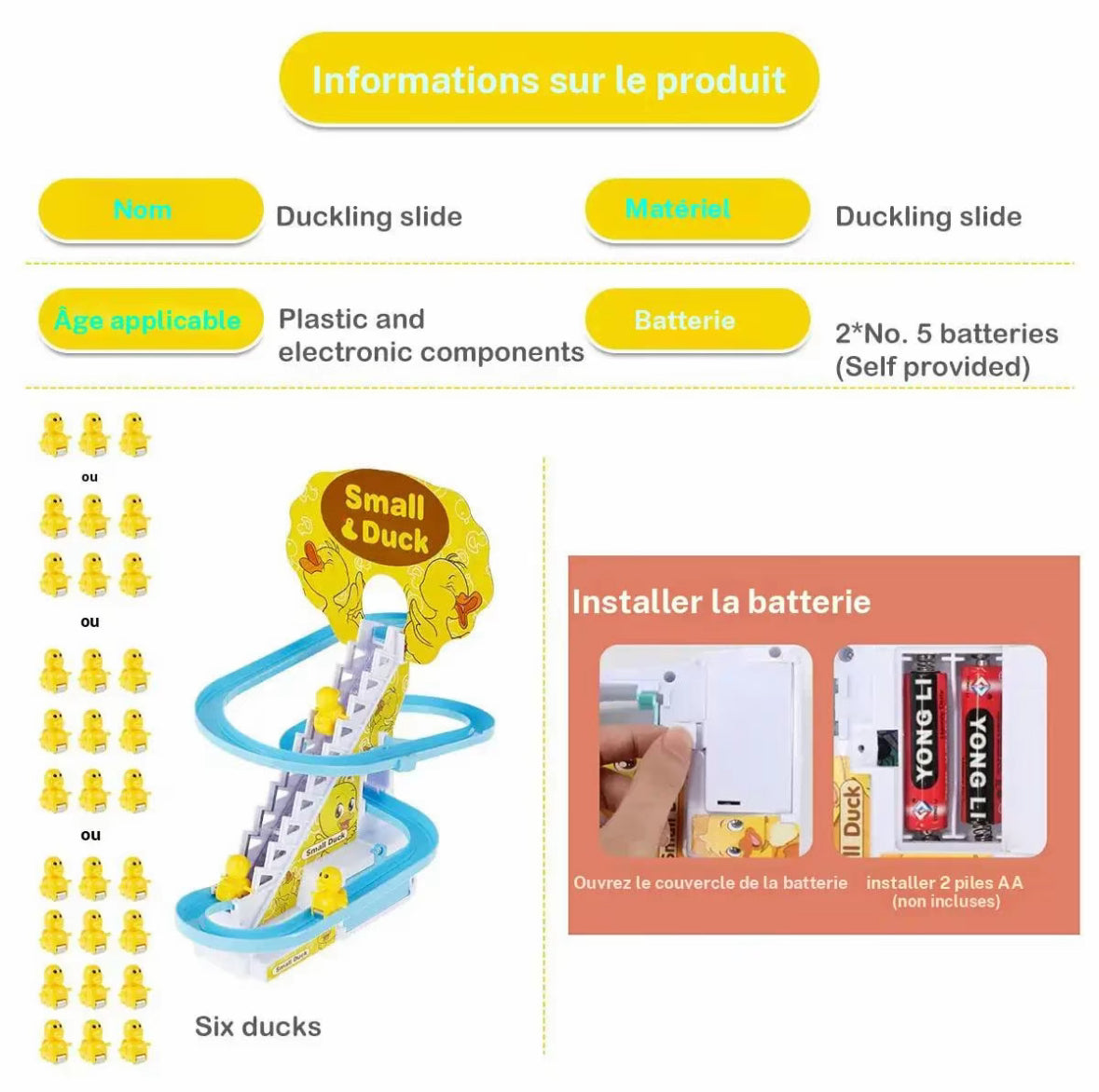 🦆 Jouet d’escalade petits canards | Circuit de course électrique avec lumières et musique – Jeupourtoi™