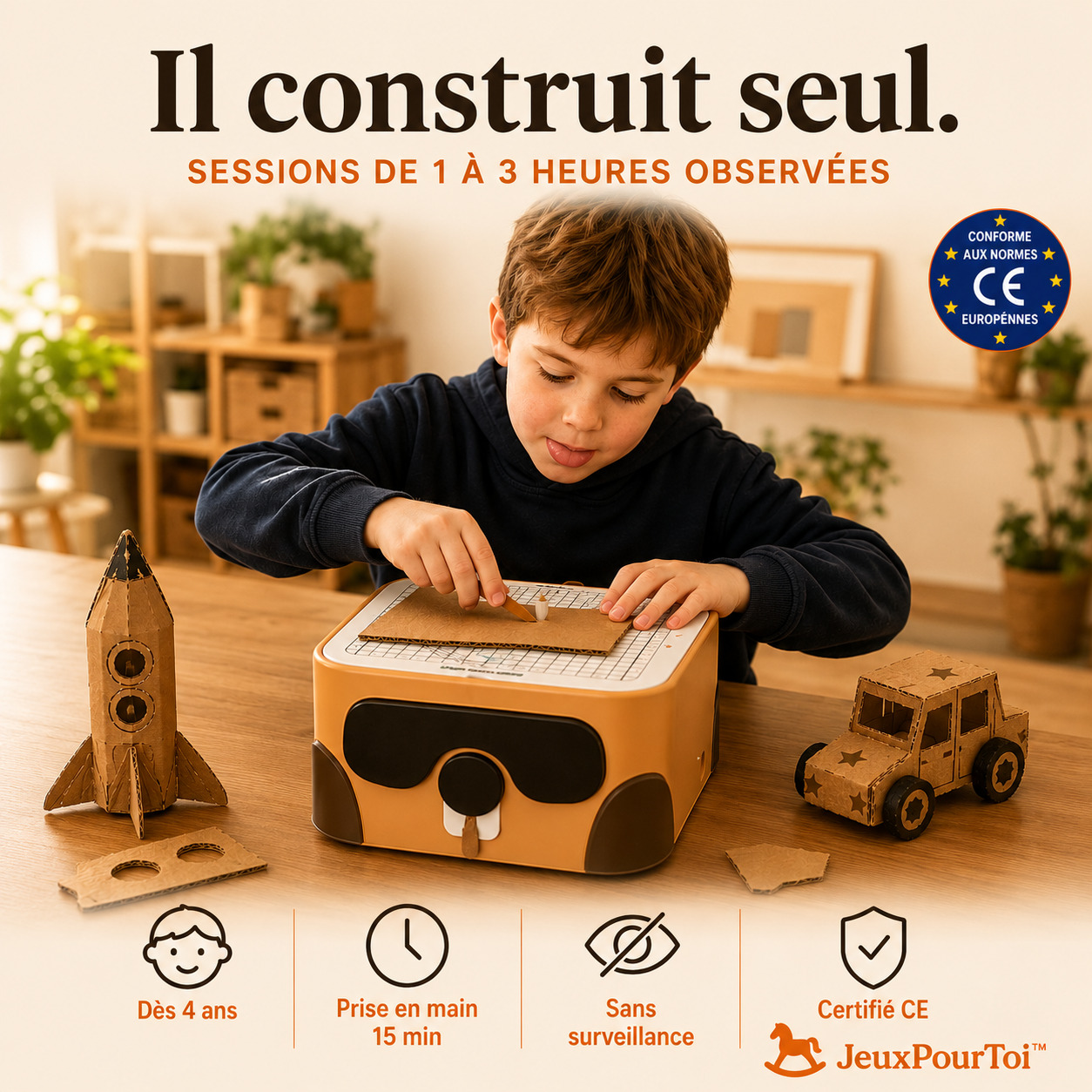 Le Petit Inventeur — Idée cadeau créative dès 4 ans | Coupe-carton sécurisé