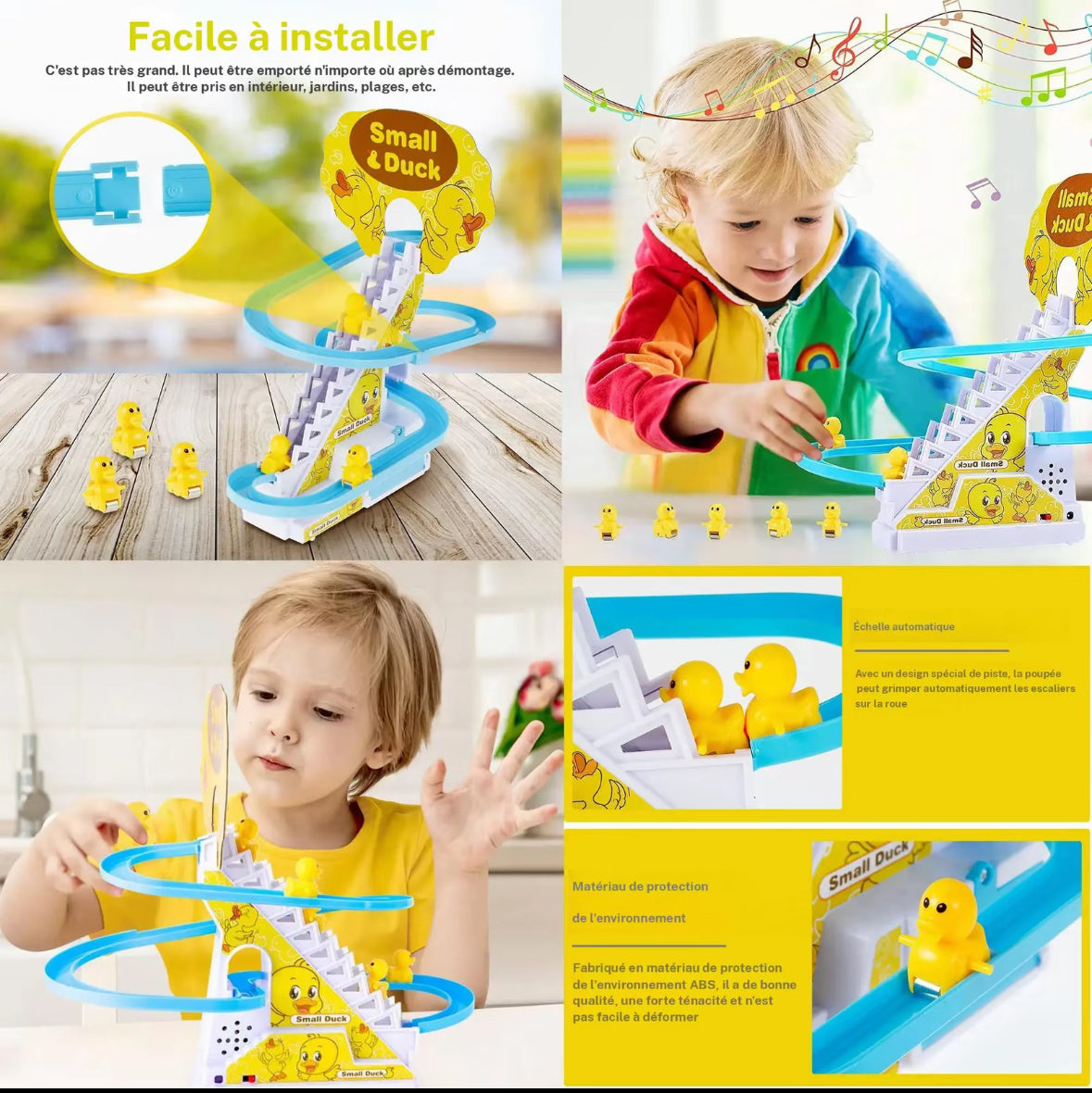 🦆 Jouet d’escalade petits canards | Circuit de course électrique avec lumières et musique – Jeupourtoi™