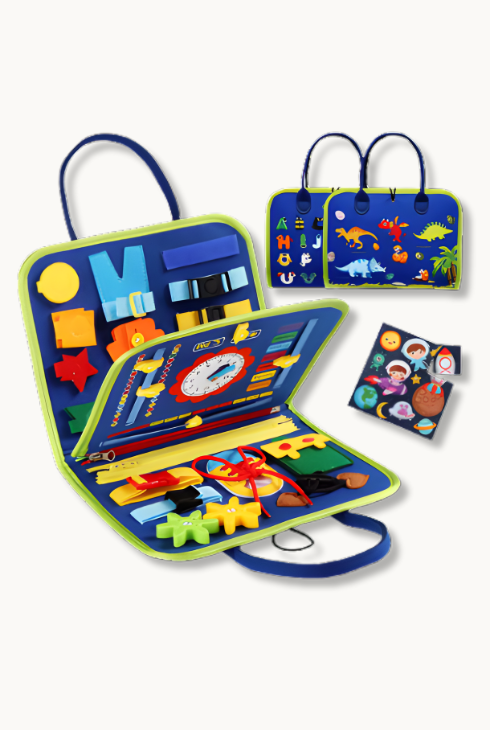 Busy Board Montessori – Jouet Éducatif d’Éveil Sensoriel & Motricité Fine | Jeuxpourtoi™