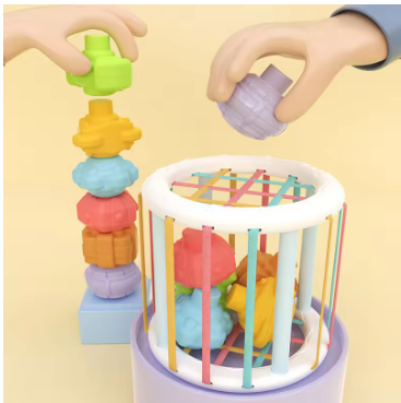🧠 Cubes Sensoriels Bébé – Formes, Textures & Couleurs Éducatives | Jeuxpourtoi™