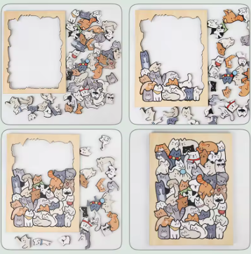 🐾 Puzzle créatif animal – jeux de table en bois Montessori | JeuxPourToi™