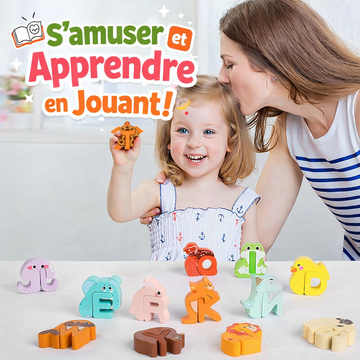 Puzzle en Bois Alphabet Enfant 26 Lettres Animaux – Jouet Éducatif 3 4 5 ans Jeuxpourtoi™