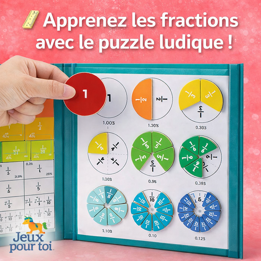 Jeux de Mathématiques Enfant – Calcul Rapide Fractions Tangram – Dès 5 ans | JeuxPourToi™