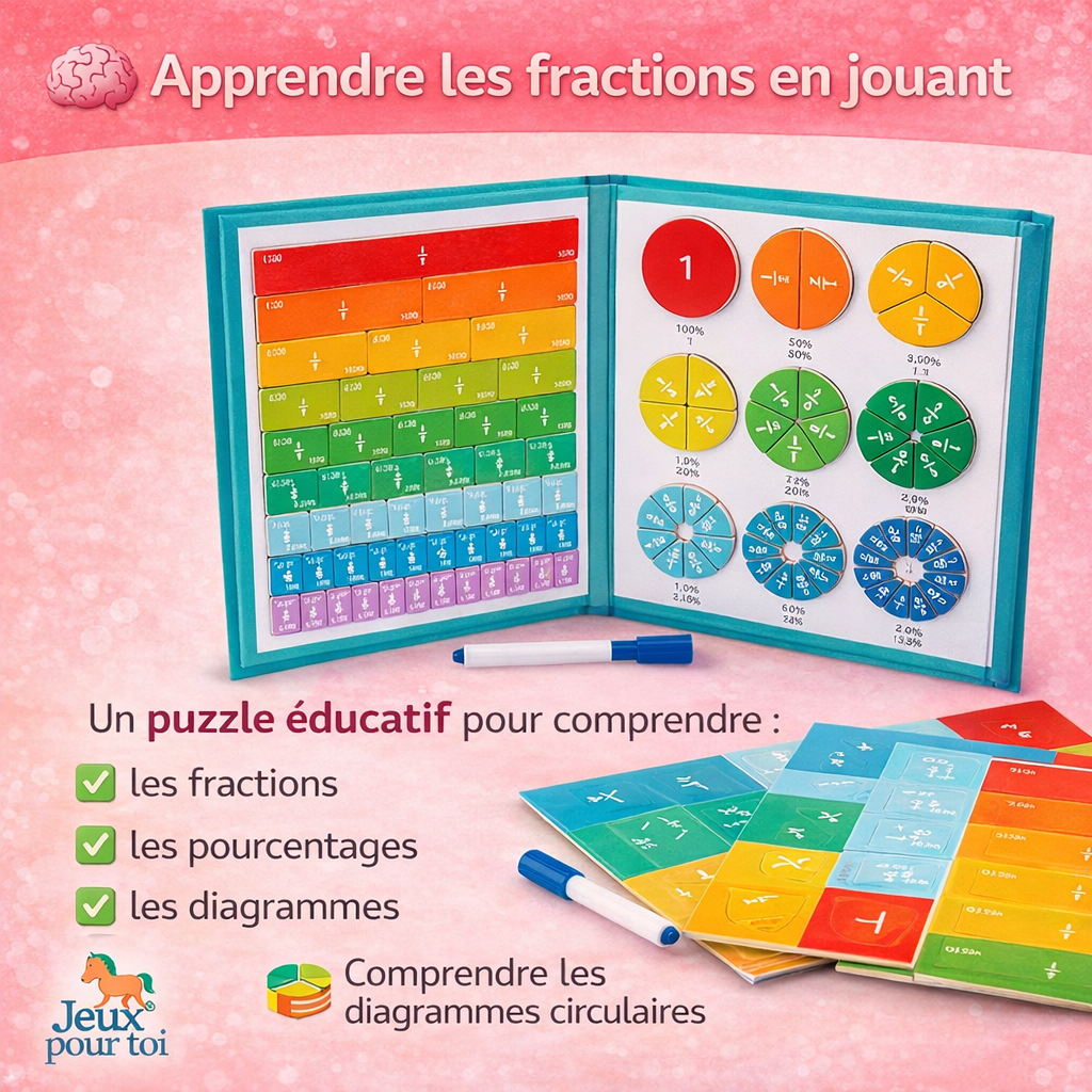 Jeux de Mathématiques Enfant – Calcul Rapide Fractions Tangram – Dès 5 ans | JeuxPourToi™