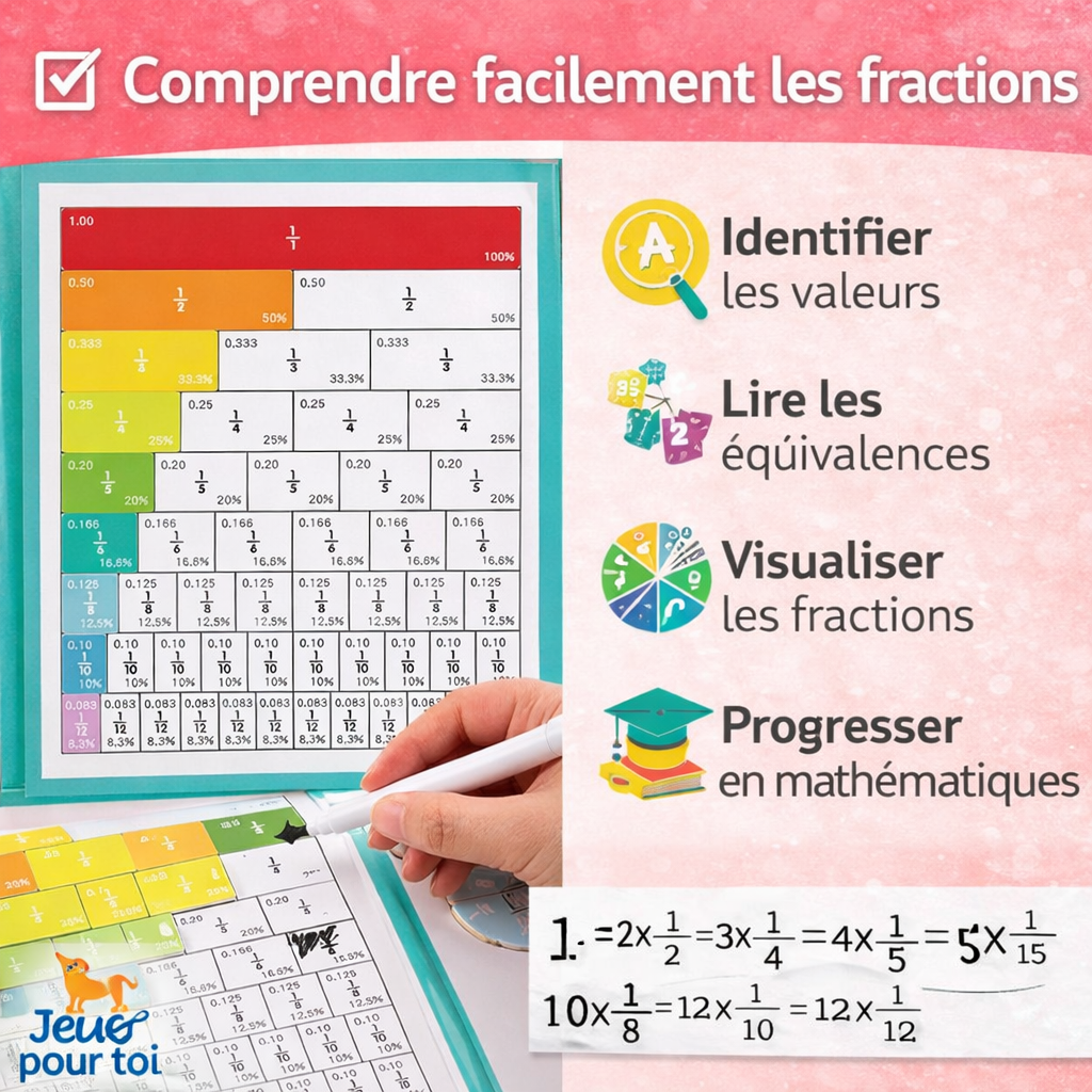 Jeux de Mathématiques Enfant – Calcul Rapide Fractions Tangram – Dès 5 ans | JeuxPourToi™
