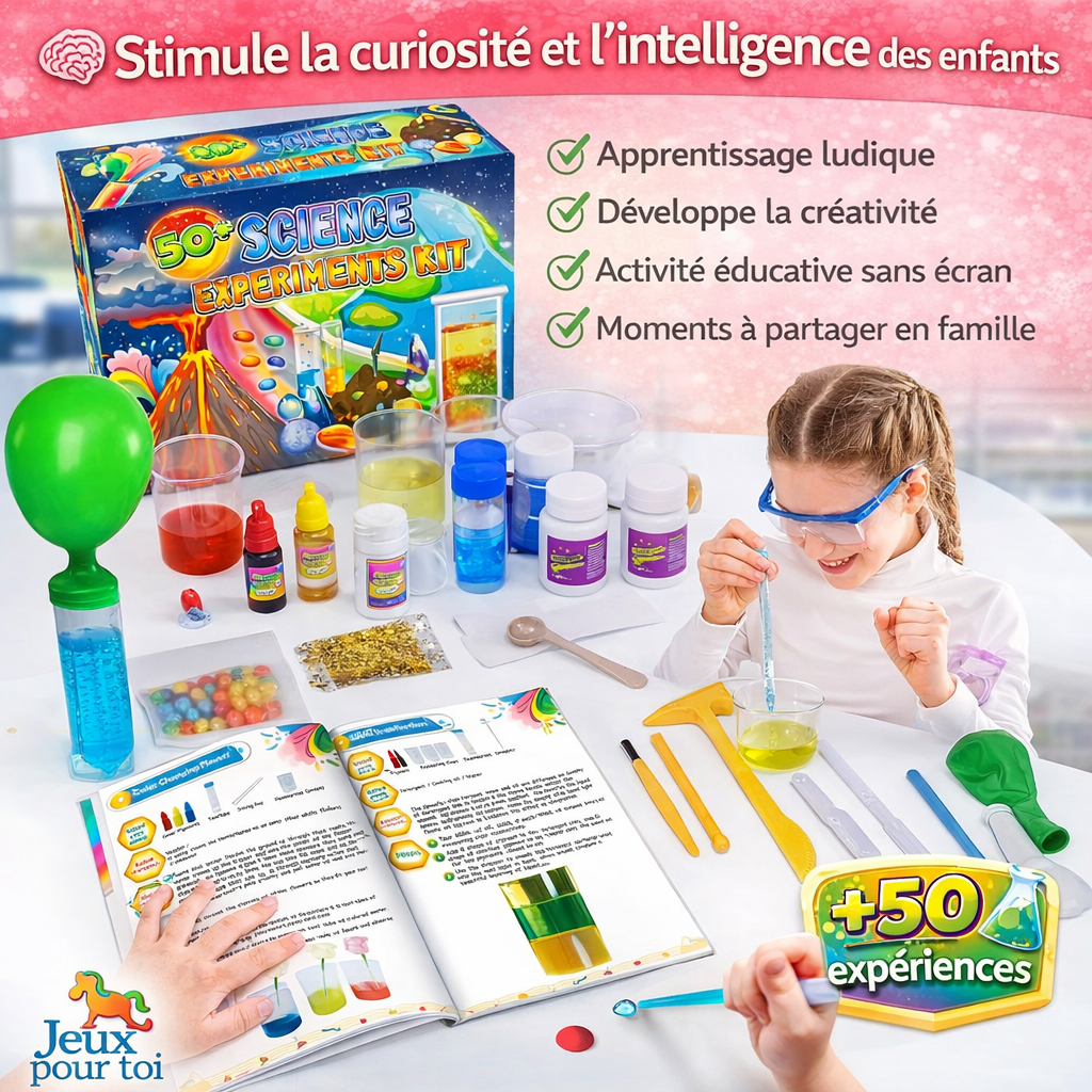 🧪 Kit Scientifique Enfants – Chimie, Volcans & Expériences | JeuxPourToi™