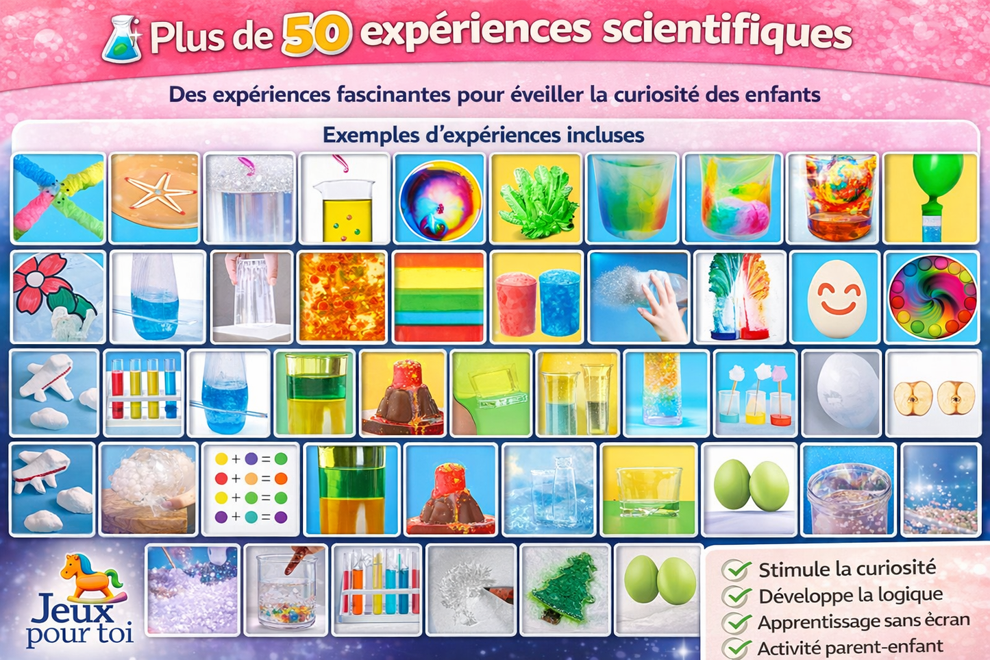 🧪 Kit Scientifique Enfants – Chimie, Volcans & Expériences | JeuxPourToi™