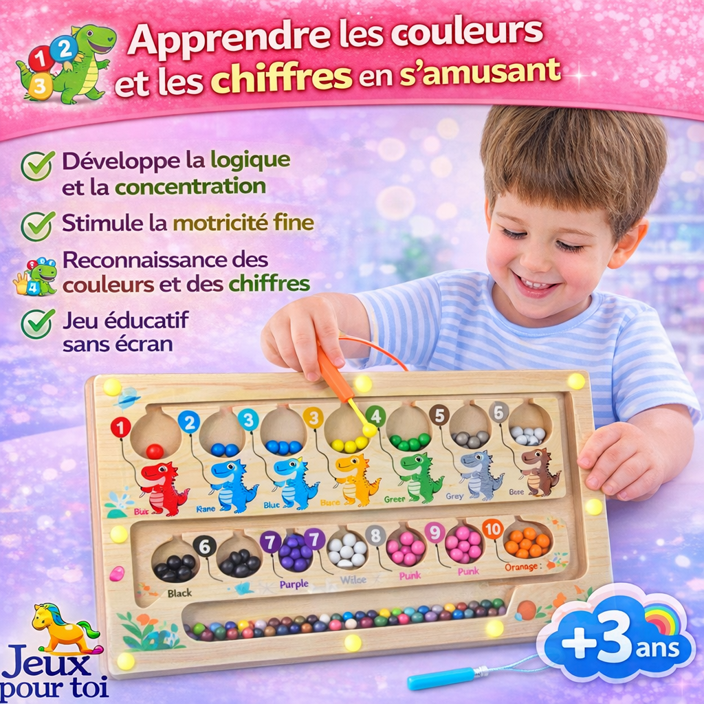 Jouet Montessori Stylo Magnétique – Tri Comptage Motricité Fine Enfant 2 3 ans