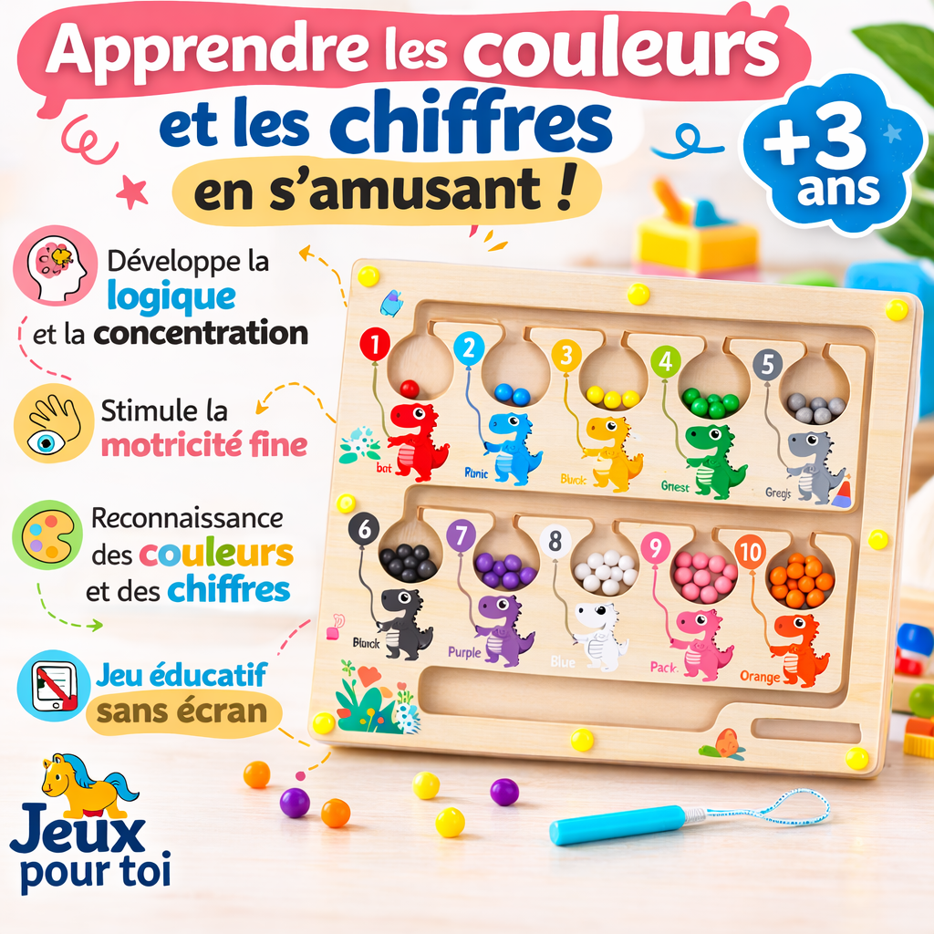 Jouet Montessori Stylo Magnétique – Tri Comptage Motricité Fine Enfant 2 3 ans