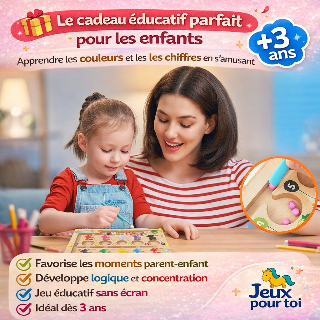 Jouet Montessori Stylo Magnétique – Tri Comptage Motricité Fine Enfant 2 3 ans