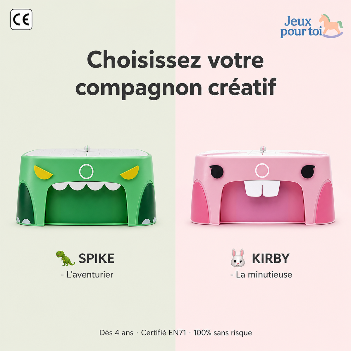 Le Petit Inventeur PRO™ — Coupe-carton sécurisé pour enfant (Kirby & Spike) | Sans danger dès 4 ans