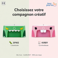 Le Petit Inventeur PRO™ — Coupe-carton sécurisé pour enfant (Kirby & Spike) | Sans danger dès 4 ans
