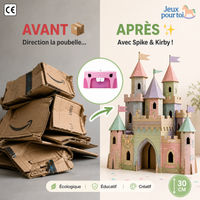 Le Petit Inventeur PRO™ — Coupe-carton sécurisé pour enfant (Kirby & Spike) | Sans danger dès 4 ans