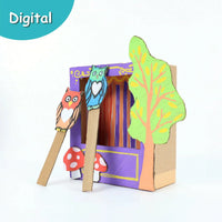 Diorama Forêt à Imprimer | Hiboux en Carton | Kit DIY Enfant