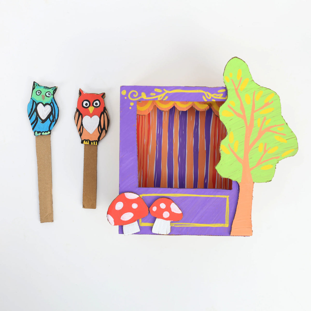 Diorama Forêt à Imprimer | Hiboux en Carton | Kit DIY Enfant
