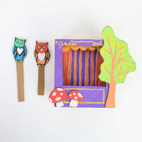Diorama Forêt à Imprimer | Hiboux en Carton | Kit DIY Enfant