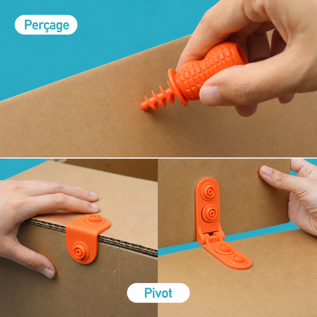 Kit Ingénieur Carton™ — Connecteurs Articulés pour Créer des Robots, Voitures et Machines en Carton