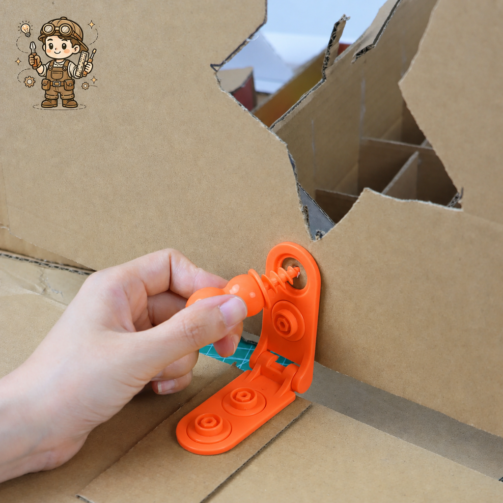 Kit Ingénieur Carton™ — Connecteurs Articulés pour Créer des Robots, Voitures et Machines en Carton