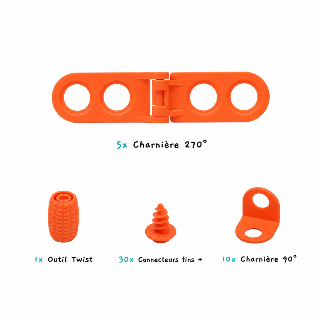 Kit Ingénieur Carton™ — Connecteurs Articulés pour Créer des Robots, Voitures et Machines en Carton