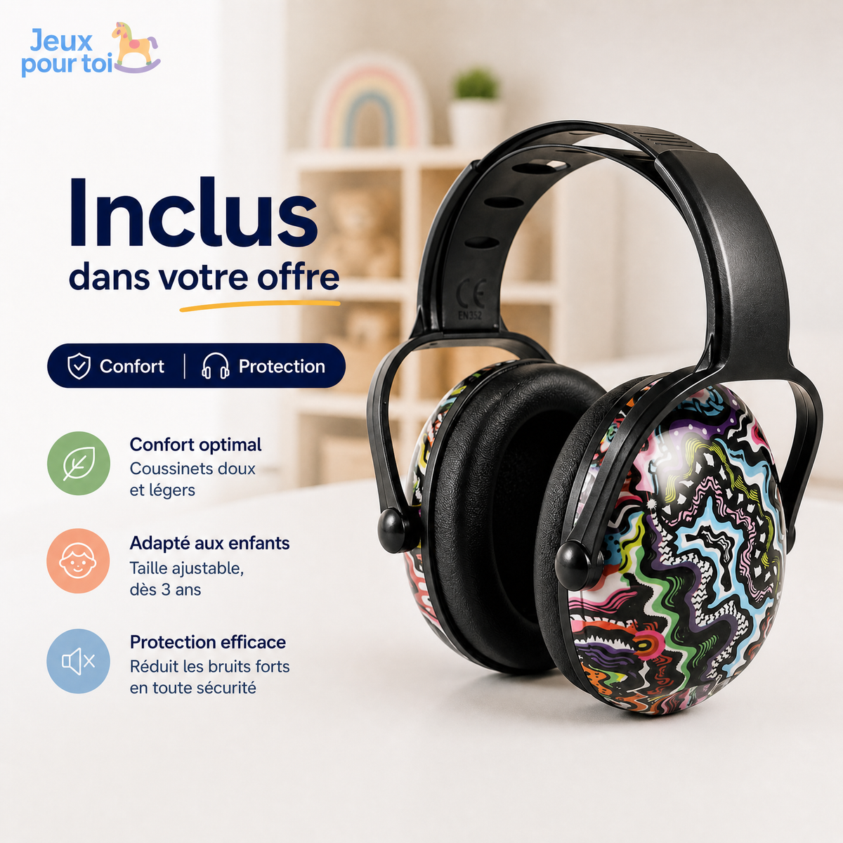 Casque anti-bruit enfant – Confort pendant l’activité